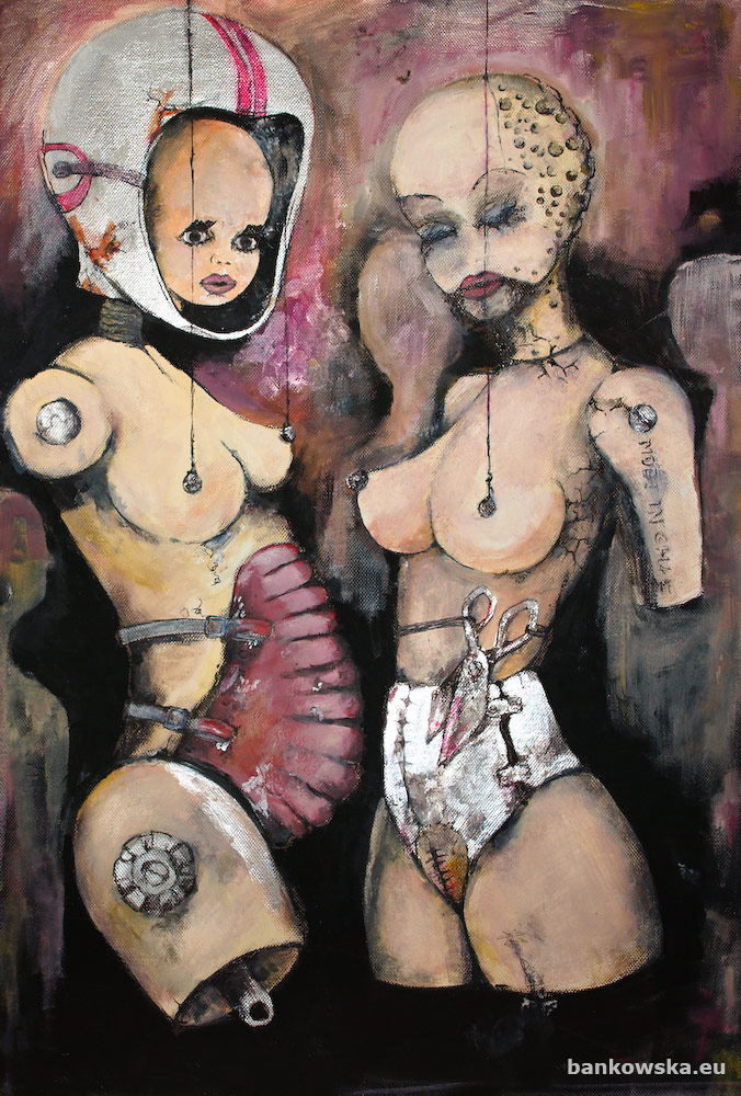 diabetes Małgorzata Bańkowska  erotic fetish painting depicting intimacy, medical body and chronic illness