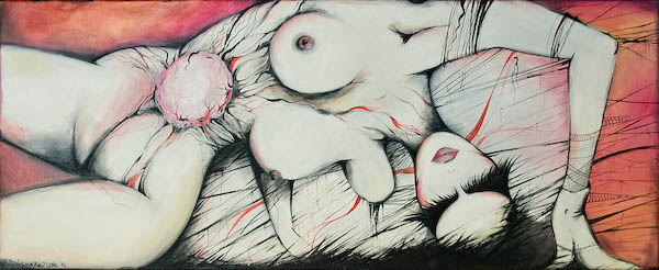 limfa Małgorzata BańkowskaSurreal erotic painting exploring the body as biological process and internal flow