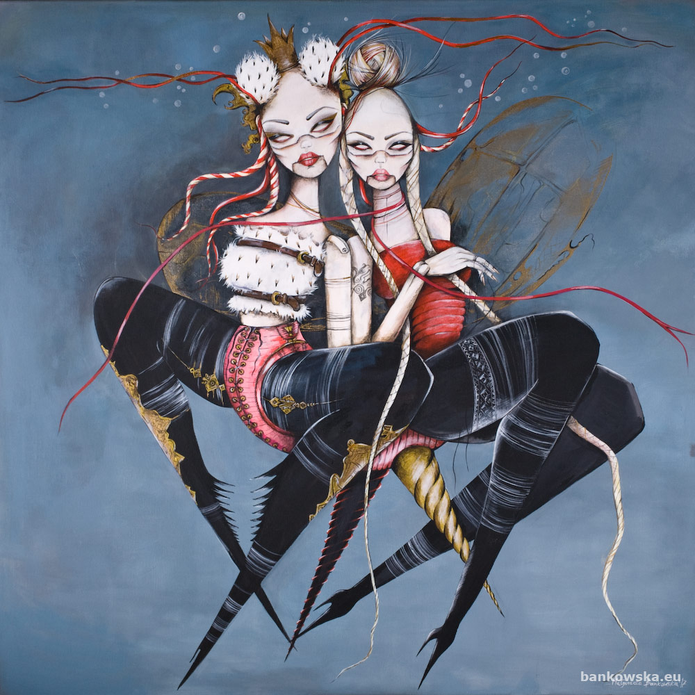 princess toys Małgorzata Bańkowska erotic fetish bdsm painting fetish artist sztuka fantastyczna surrealizm i realizm magiczny desa unicum aukcja obraz surrealistyczny malarstwo polskie polska sztuka surrealizm