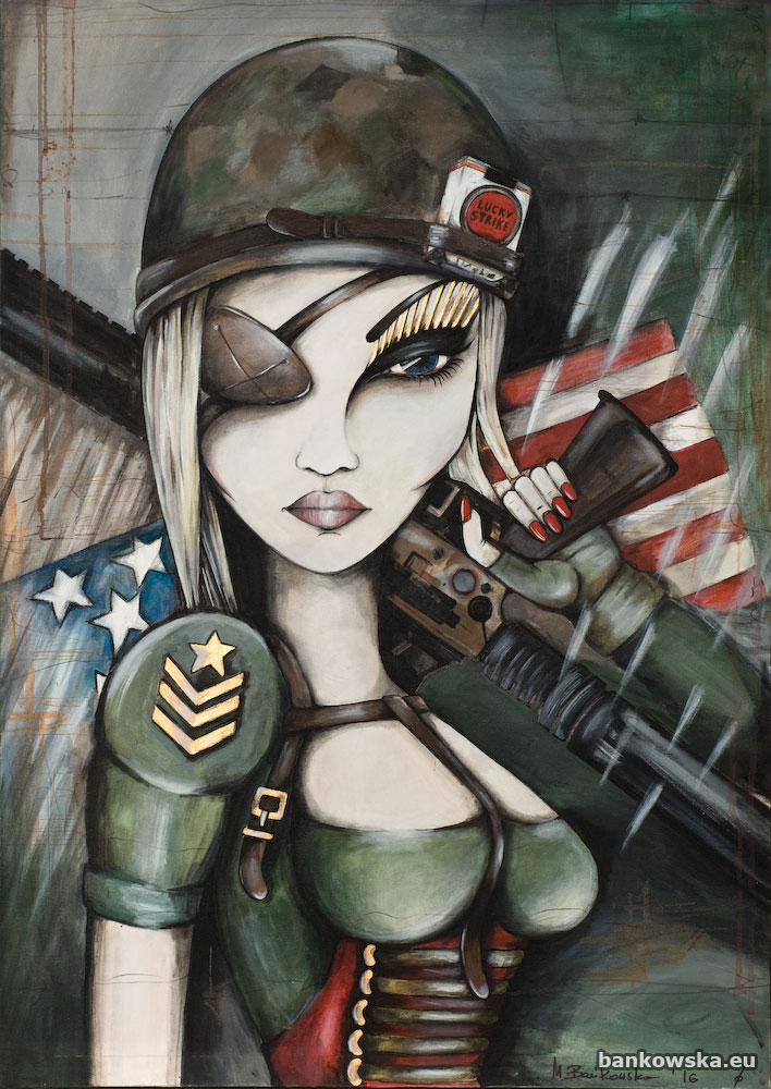Captain Zoe, Małgorzata Bańkowska. Painting inspired by Zoe Bedell - true icon of the fight for the rights of women serving in the US military.