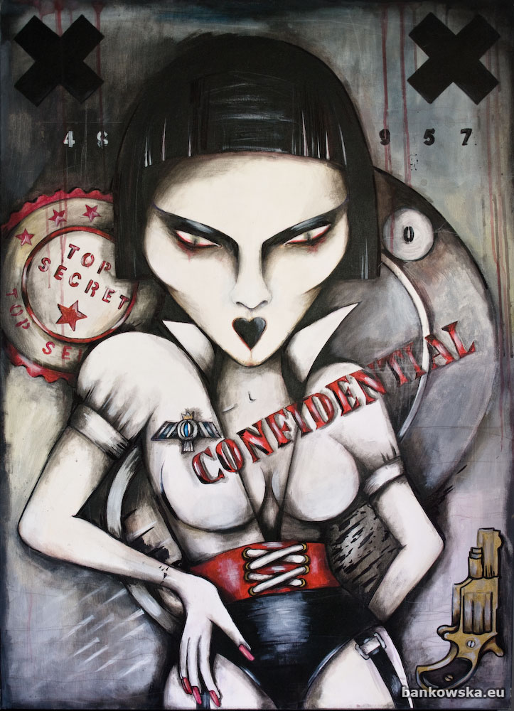 Christine Granville, Małgorzata Bańkowska. Painting inspired by Krystyna Skarbek - the best agent in the history of The British Intelligence.