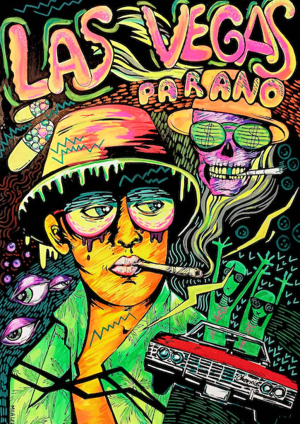 las vegas parano malgorzata bankowska painting acrylic on hardboard obraz akryl na plycie pop art polska sztuka malarstwo polskie polish artist fear and loathing in las vegas johnny depp lsd kwasy narkotyki drugs