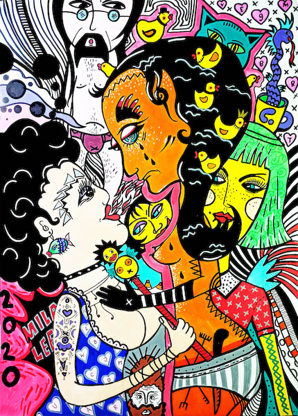 summer malgorzata bankowska painting acrylic on hardboard obraz akryl na plycie pop art polska sztuka malarstwo polskie polish artist