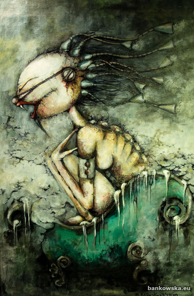 No Title Małgorzata Bańkowska dystopia sztuka fantastyczna surrealizm magiczny desa unicum aukcja dystopijny dystopian postapokaliptyczny post apocalyptic surreal painting obraz surrealistyczny polski malarstwo surrealistyczne
