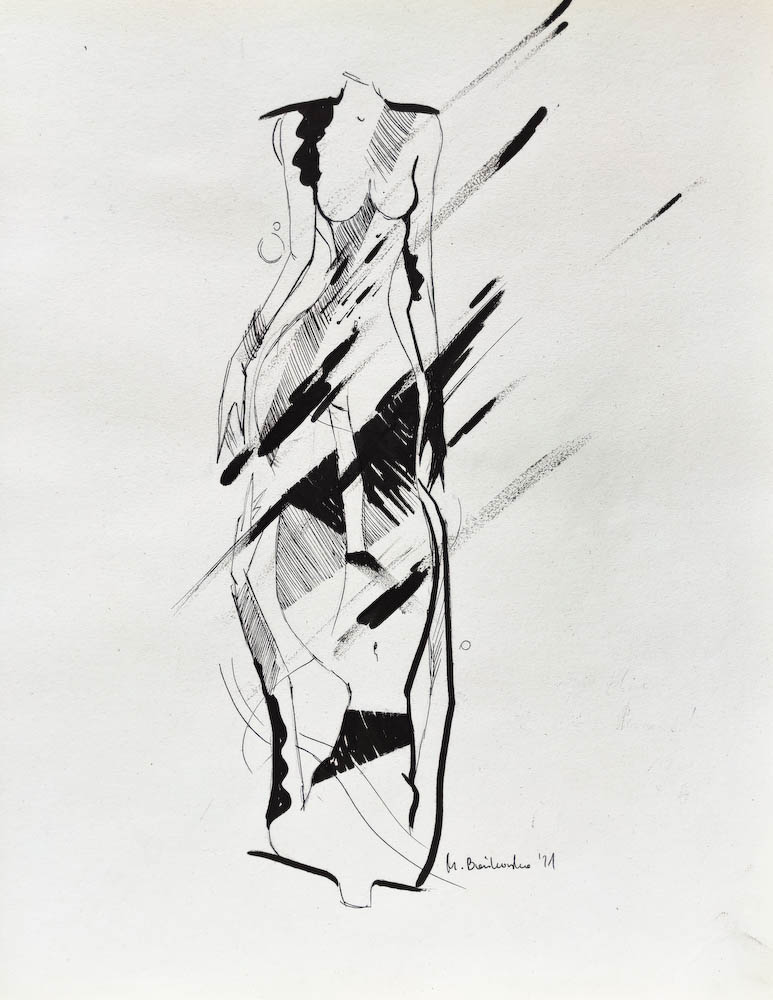 Drawing-ink-on-paper- Duality, 2021 Małgorzata Bańkowska. Surreal artist.