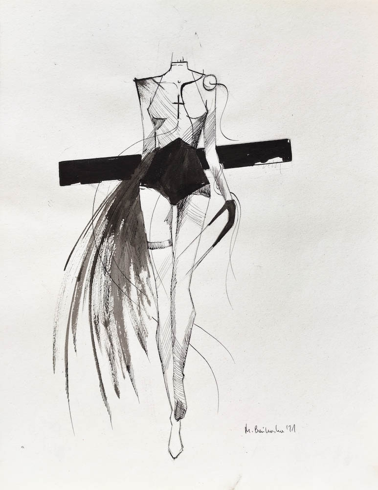 Drawing-ink-on-paper- Style, 2021 Małgorzata Bańkowska. Surreal artist.