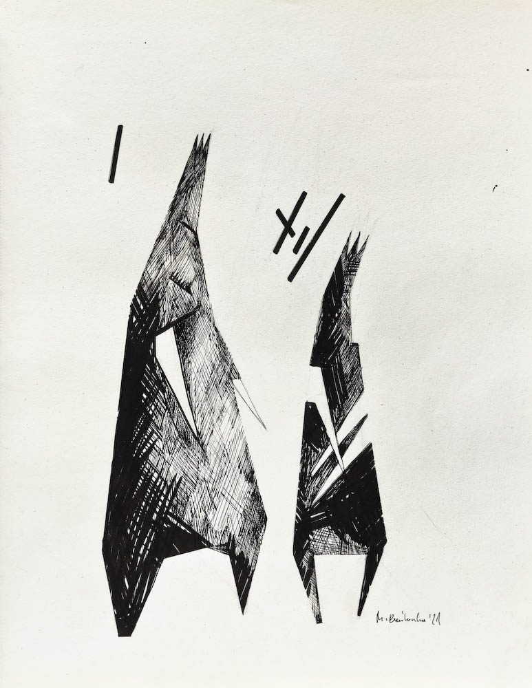 Drawing-ink-on-paper-Kings part 2, 2021 Małgorzata Bańkowska. Surreal artist.
