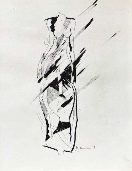 Drawing-ink-on-paper- Duality, 2021 Małgorzata Bańkowska. Surreal artist.