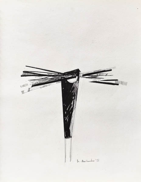 Drawing-ink-on-paper-Aliens, 2022 Małgorzata Bańkowska. Surreal artist.