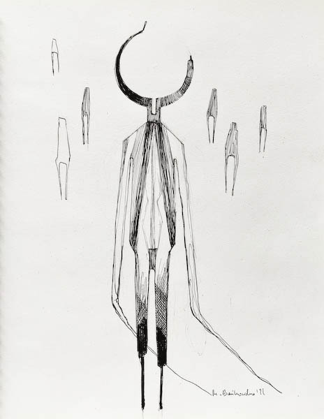 Drawing-ink-on-paper-C.Sets, 2022 Małgorzata Bańkowska. Surreal artist.