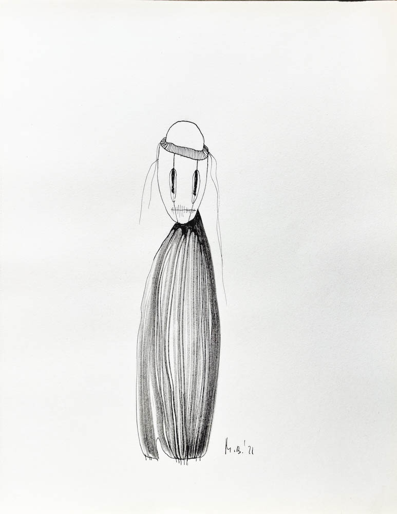  Beetroot. Drawing, ink on paper. 2022 Małgorzata Bańkowska. Surreal artist from Poland. Artist sketchbook. NFT Artist, biomechanics. Auctions.