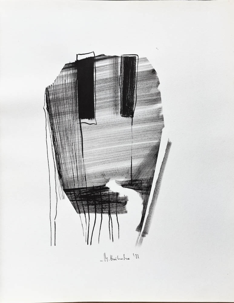 Minion. Drawing, ink on paper. 2022 Małgorzata Bańkowska. Surreal artist from Poland. Artist sketchbook. NFT Artist, biomechanics. Auctions.