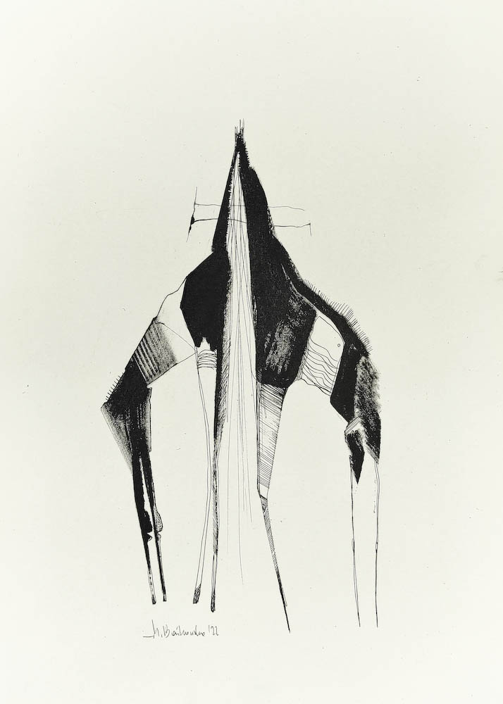 Getafe 2022, Małgorzata Bańkowska mono stereo rysunek tuszem na papierze dystopia ink on paper dystopian art surrealism dystopijna sztuka polska surreal artist