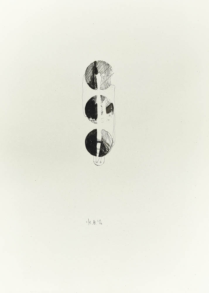 Xenos 1 2022, Małgorzata Bańkowska mono stereo rysunek tuszem na papierze dystopia ink on paper dystopian art surrealism dystopijna sztuka polska surreal artist
