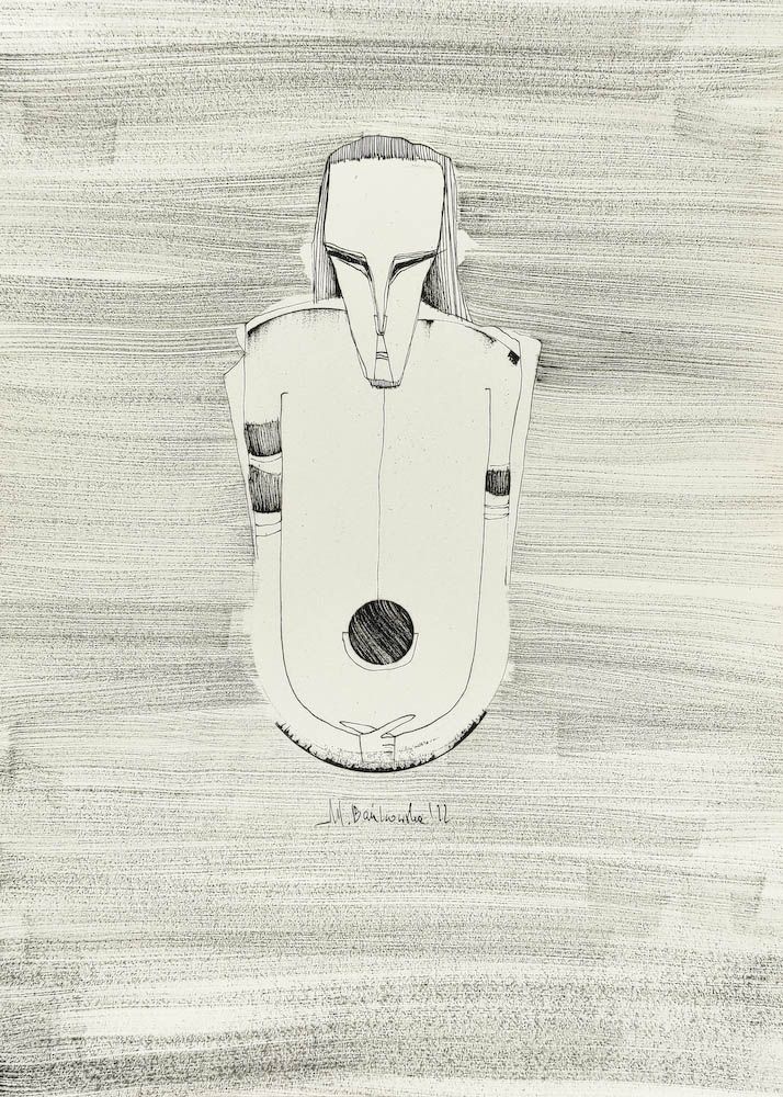 Pill 2022, Małgorzata Bańkowska mono stereo rysunek tuszem na papierze dystopia ink on paper dystopian art surrealism dystopijna sztuka polska surreal artist