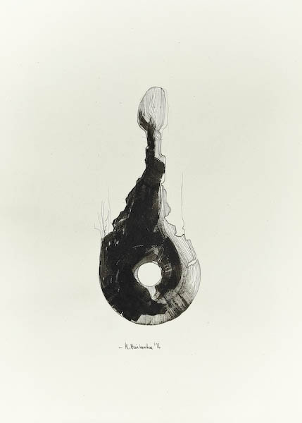Form 2022, Małgorzata Bańkowska mono stereo rysunek tuszem na papierze dystopia ink on paper dystopian art surrealism dystopijna sztuka polska surreal artist