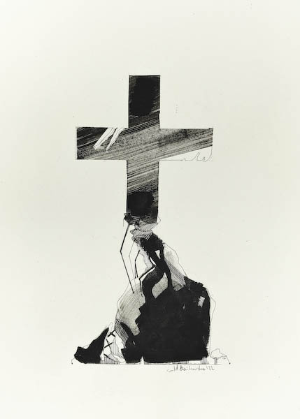Rubble 2022, Małgorzata Bańkowska mono stereo rysunek tuszem na papierze ink artwork ink drawing on paper dystopian art surrealizm sztuka dystopijna