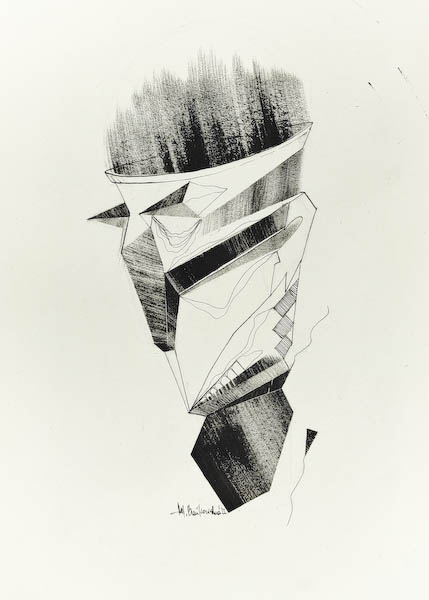 Hate 2022, Małgorzata Bańkowska mono stereo rysunek tuszem na papierze ink artwork ink drawing on paper dystopian art surrealizm sztuka dystopijna