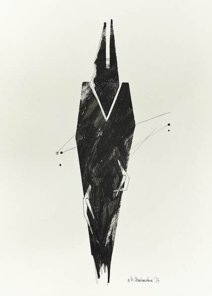 New Year 2023, Małgorzata Bańkowska mono stereo rysunek tuszem na papierze ink artwork ink drawing on paper dystopian art surrealizm sztuka dystopijna