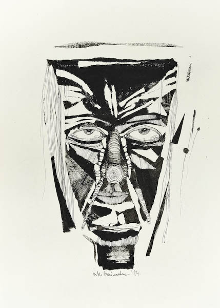 Primeval 2023, Małgorzata Bańkowska mono stereo rysunek tuszem na papierze ink artwork ink drawing on paper dystopian art surrealizm sztuka dystopijna