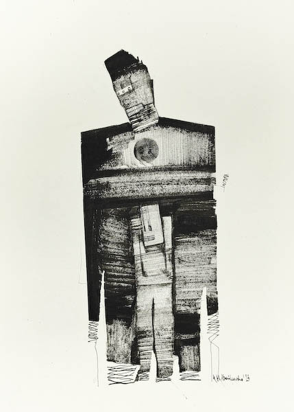 Daddy 2023, Małgorzata Bańkowska mono stereo rysunek tuszem na papierze ink artwork ink drawing on paper dystopian art surrealizm sztuka dystopijna