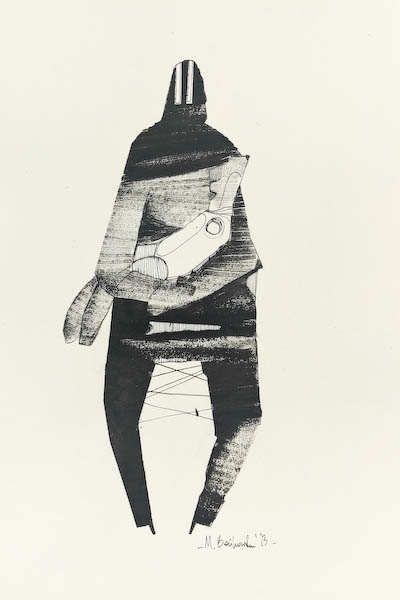 Father Who Loved His Son 2023, Małgorzata Bańkowska mono stereo rysunek tuszem na papierze ink artwork ink drawing on paper dystopian art surrealizm sztuka dystopijna