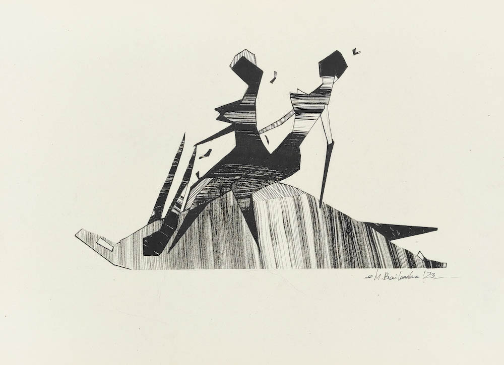  Sobota 2023, Małgorzata Bańkowska mono stereo rysunek tuszem na papierze ink artwork ink drawing on paper dystopian art surrealizm sztuka dystopijna