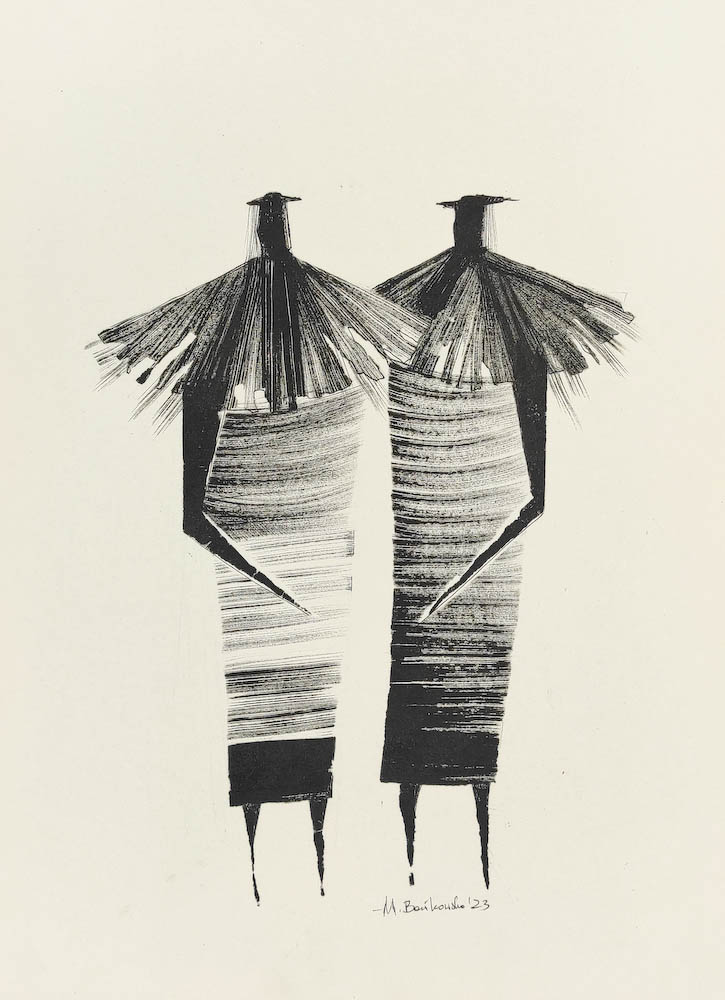 Hawaii 2023, Małgorzata Bańkowska mono stereo rysunek tuszem na papierze ink artwork ink drawing on paper dystopian art surrealizm sztuka dystopijna