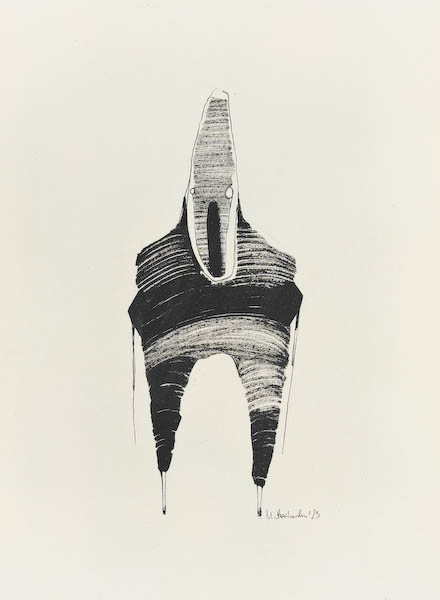 Mouthpiece 2023, Małgorzata Bańkowska mono stereo rysunek tuszem na papierze ink artwork ink drawing on paper dystopian art surrealizm sztuka dystopijna