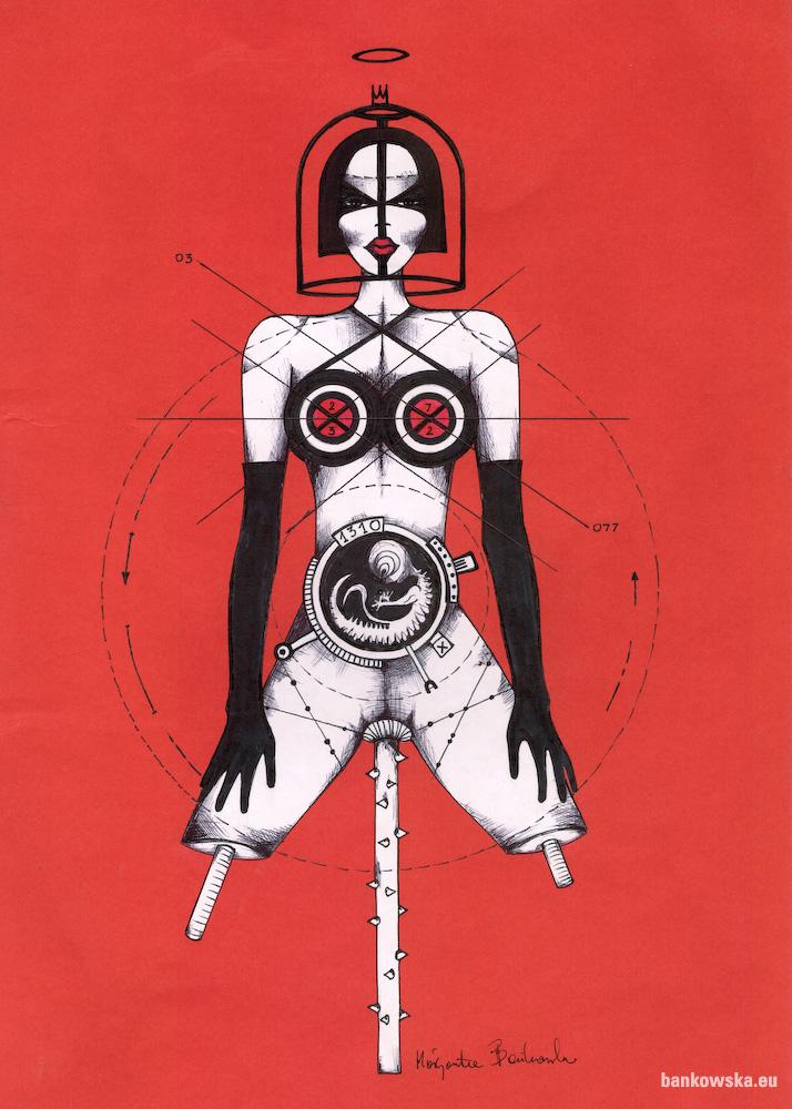 Małgorzata Bańkowska Red Gallery edycja limitowana polska sztuka rysunek polish art drawing erotyka fetysz erotic fetish biomechanika biomechanics