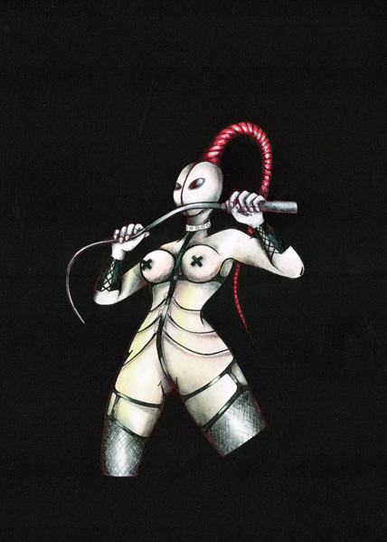 Małgorzata Bańkowska Red Gallery BDSM Erotic Art drawing exploring BDSM and control